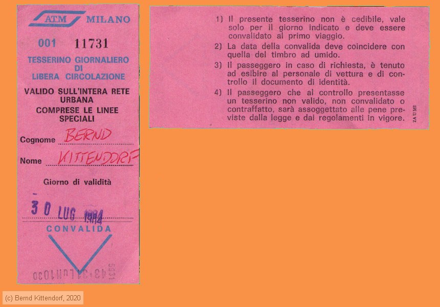 Milano - ATM - Fahrkarte
/ Bild: milano_fk19840730t.jpg Milano - ATM - Fahrkarte
/ Bild: milano_fk19840730t.jpg