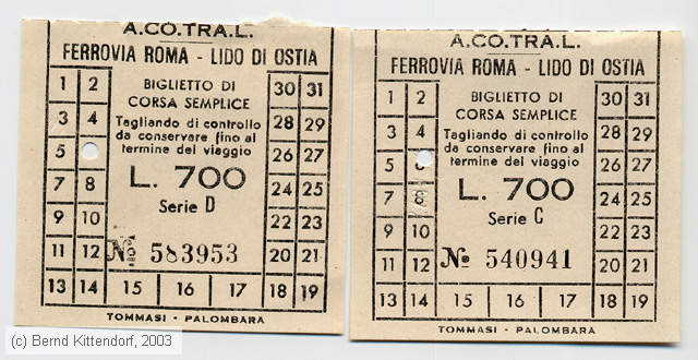 Roma - ACOTRAL - Ferrovia Roma - Lido di Ostia - Fahrkarten
/ Bild: romazfkacotral0700.jpg