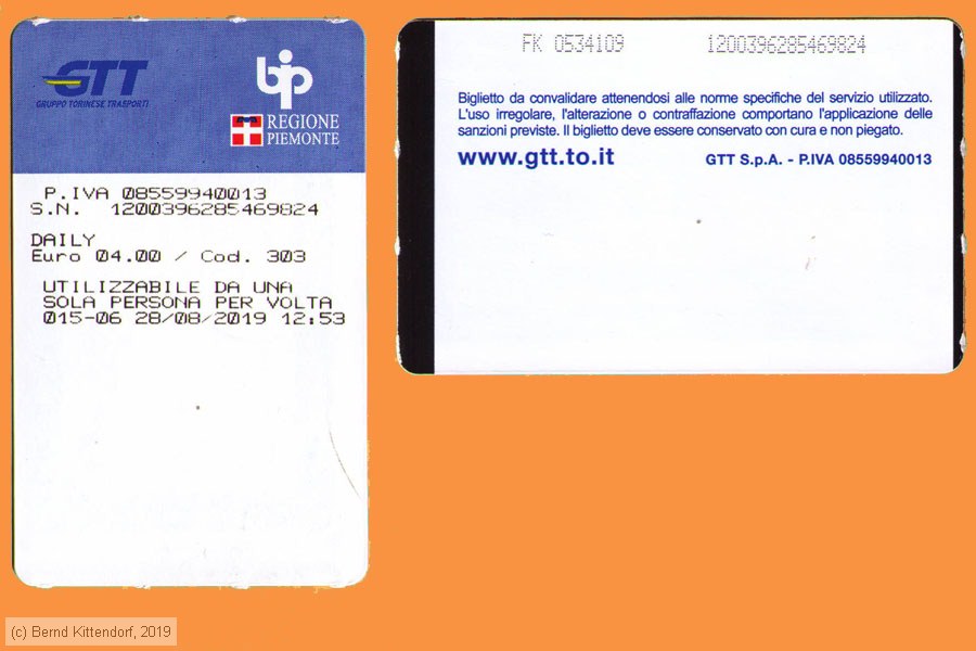 Torino - GTT - Fahrkarte
/ Bild: gtt_fk20190828daily1.jpg