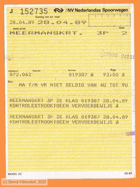 Nederlandse Spoorwegen - Fahrkarte
/ Bild: ns_fk19890428m.jpg