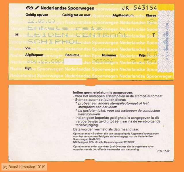 Nederlandse Spoorwegen - Fahrkarte
/ Bild: ns_fk20000912erls.jpg
