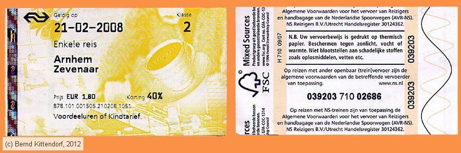 Nederlandse Spoorwegen - Fahrkarte
/ Bild: ns_fk20080221er.jpg