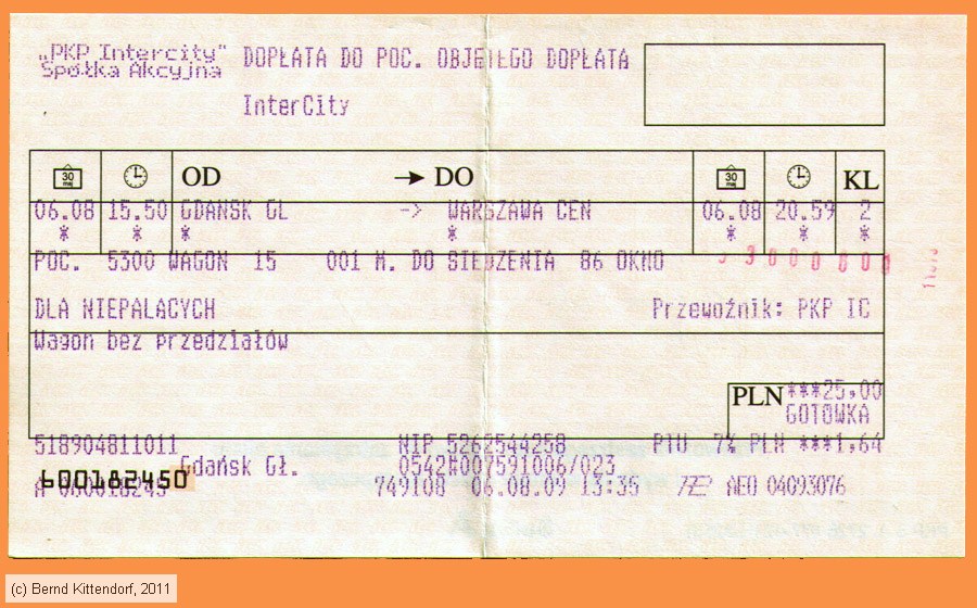 PKP - Zuschlag / Reservierung
/ Bild: pkp_fk20090806ic.jpg PKP - Zuschlag / Reservierung
/ Bild: pkp_fk20090806ic.jpg