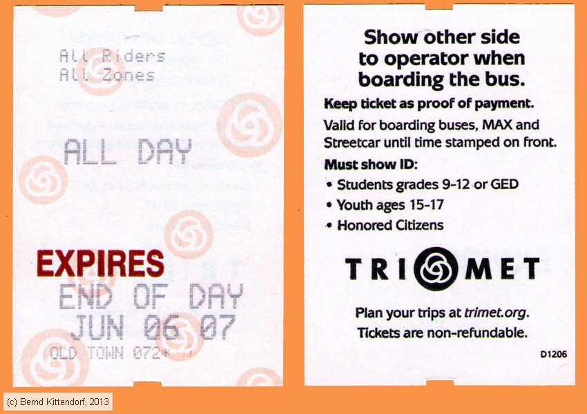 Portland - TRI-MET - Fahrkarte
/ Bild: portland_fk20070606dt.jpg