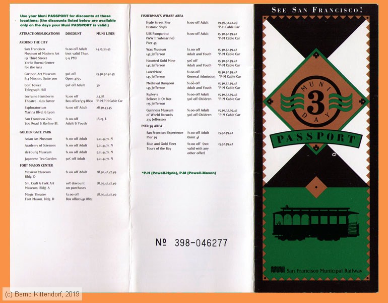 San Francisco Municipal Railway - Fahrkarte
/ Bild: sanfrancisco_fk19980507muni3ds1.jpg