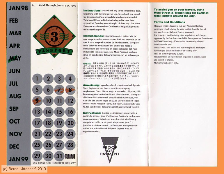 San Francisco Municipal Railway - Fahrkarte
/ Bild: sanfrancisco_fk19980507muni3ds2.jpg San Francisco Municipal Railway - Fahrkarte
/ Bild: sanfrancisco_fk19980507muni3ds2.jpg