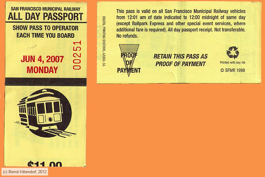San Francisco Municipal Railway - Fahrkarte
/ Bild: sanfrancisco_fk20070604adp.jpg
